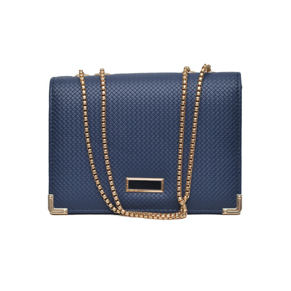 Textured Crossbody Bag (Navy Blue)