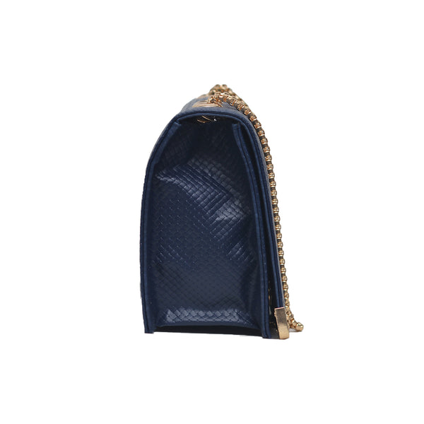 Textured Crossbody Bag (Navy Blue)