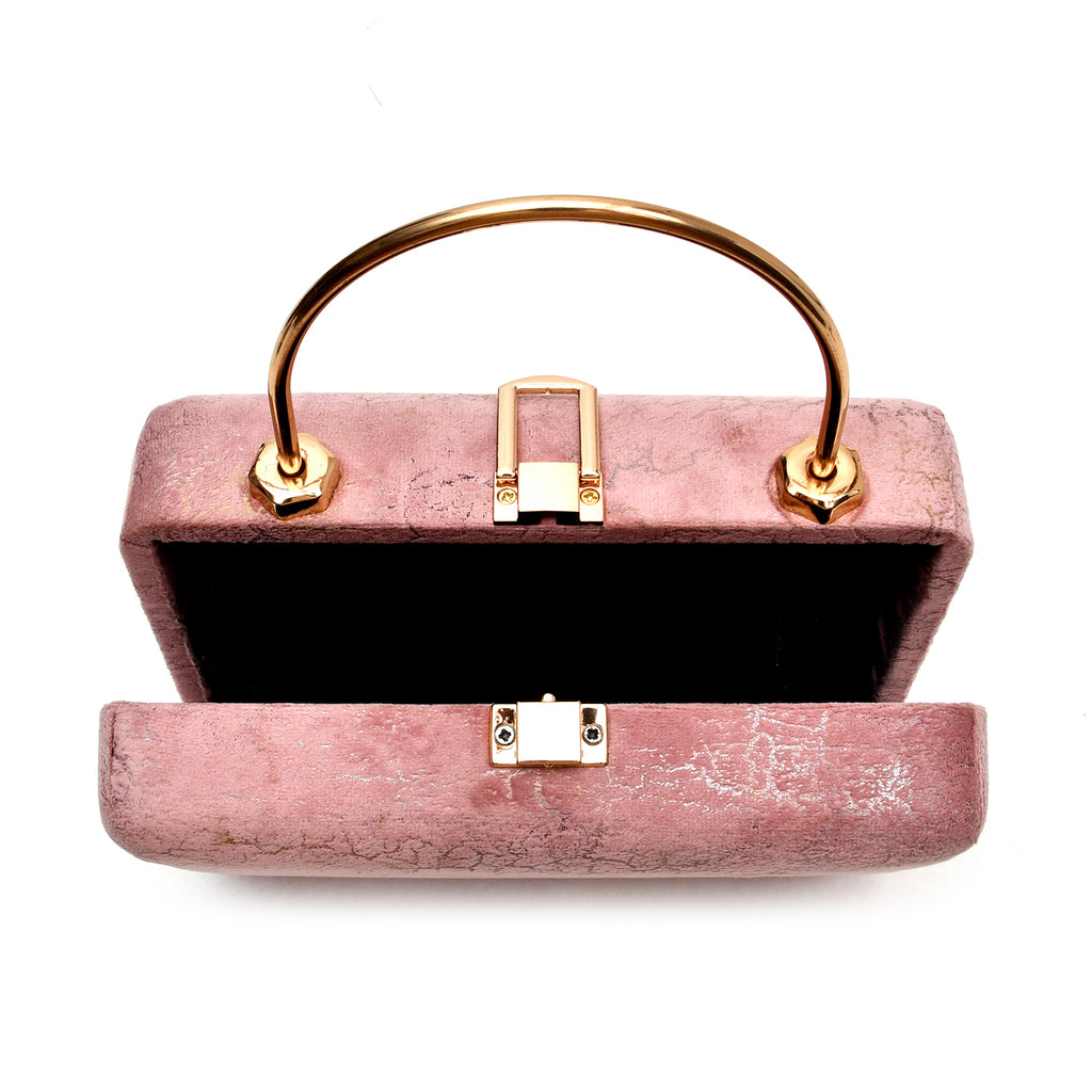 Velvet Women Wood Box Clutch (Pink) – Mr Fashion