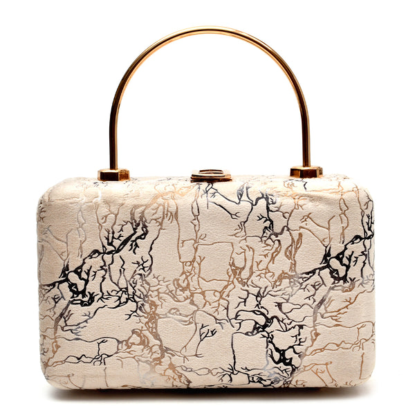 Velvet Women Wood Box Clutch (Skin)