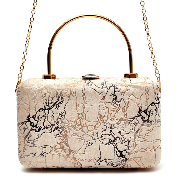 Velvet Women Wood Box Clutch (Skin)