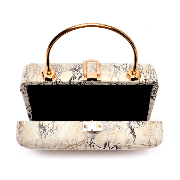 Velvet Women Wood Box Clutch (Skin)