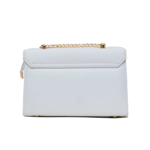 Classic Envelope Shaped Crossbody Bag (White)