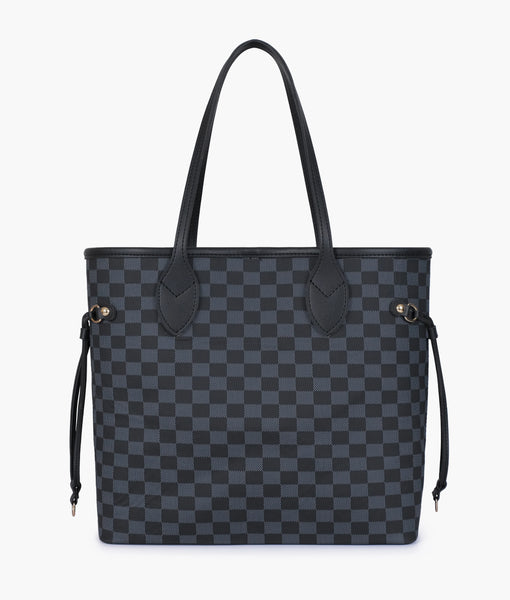 Black  checkered tote bag Black